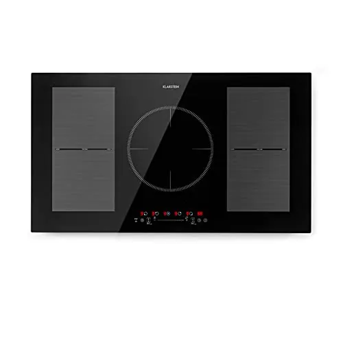 Klarstein Placa Induccion Eléctrica, 9300W, Vitrocerámica Inducción Eléctrica de 5 Fuegos, Placas de Cocción de Sobremesa, Control Táctil, Placas de Cocción de Inducción, Eléctricas para Cocinar