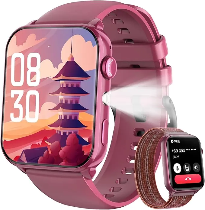 IOWODO Reloj Inteligente Mujer Hombre con Llamada, 1.91" Smartwatch con Monitor Cardíaco, Oxímetro, Sueño, 100+ Modos Deportivos, IP68 Impermeable, Pulsera Actividad para Android iOS