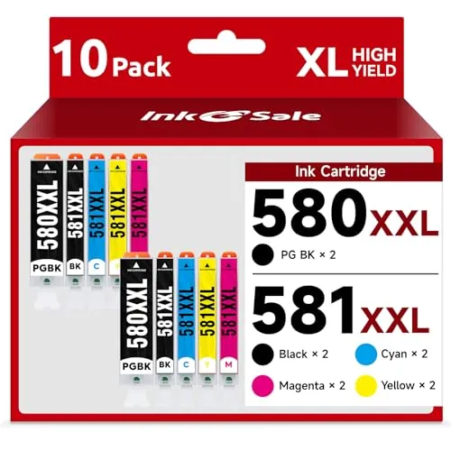 580 581 Cartuchos de Tinta Compatibles con Canon PGI-580 XXL CLI-581 XXL