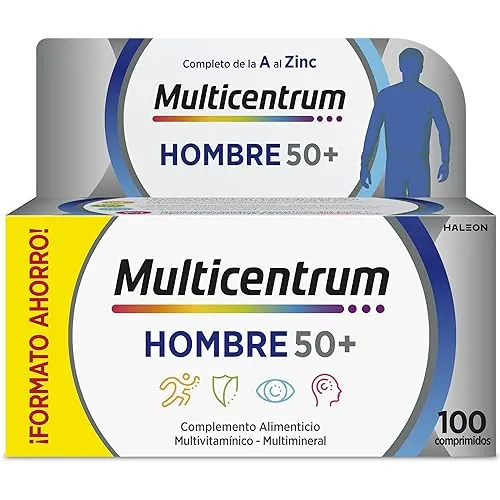Multicentrum Hombre 50+ Multivitamínico Multimineral Sin Gluten 100 uds