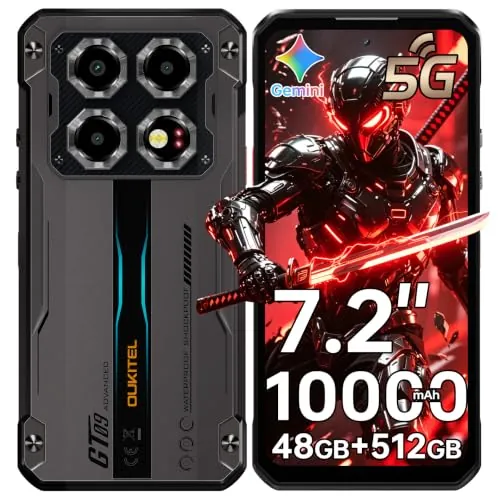 OUKITEL WP60 5G Movil Irrompible, 7.2" HD+ 120Hz Móvil Resistente