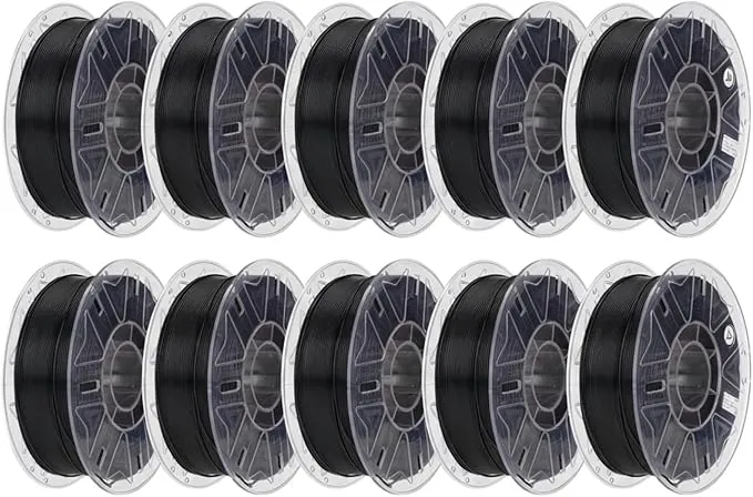 Creality Hyper PLA - Filamento RFID de 1,75 mm, impresión 3D de alta velocidad (30 – 600 mm/s), compatible con K2 Plus Combo CFS, color negro×10 kg