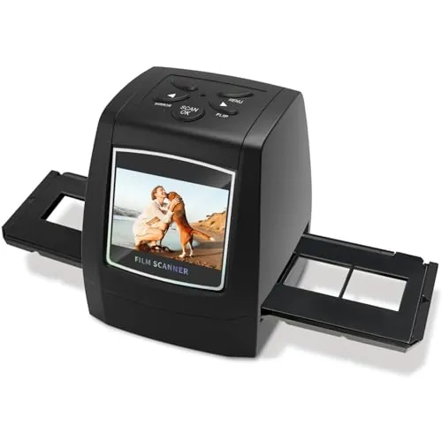 Escáner de película para 35mm Negativos y Diapositivas, Escáner de Alta resolución con 2,4" LCD, Convertidor No se Requiere PC y Software