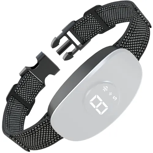 Meloive Collar Antiladridos Perro,Collar Vibración Recargable | 8 Niveles de Sensibilidad Ajustables,4 Modos de Vibración/Fuerte Vibración/Sonido,Resistencia al Agua IP67,Blanco