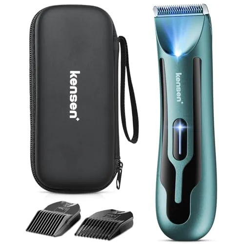 KENSEN Afeitadora Corporal Hombre IPX7, Cuchillas Cerámicacon, Luz LED