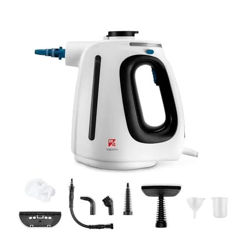 Di4 Vaporix Limpiador a Vapor de Mano 1350W, Vapor Continuo 32 g/min, Calentamiento 30s, 16 min de Vapor, Depósito 550 ml, Limpiador a Vapor Multiusos 9 Accesorios, Manguera 3 m