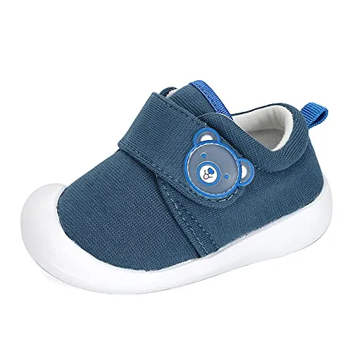 MASOCIO Zapatos Bebe Niño Primeros Pasos Zapatillas Bebé Deportivas Calzado Antideslizante Talla 22 Azul Marino (Talla Fabricante: CN 17)