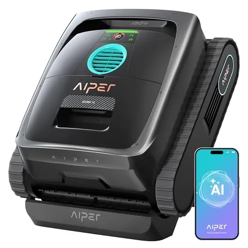 Aiper Scuba V3 Robot Limpiafondos Piscina con Visión por IA, Limpiador de Fondos, Paredes y Línea de Agua con App, Succión Potente y Filtro de Precisión de 3 μm, para Piscinas de hasta 200 m²