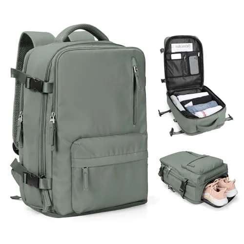 SZLX Mochila Viaje Cabina Avion 40x20x25 Mujer Ryanair Maleta para Cabina de avion Equipaje de Mano 45x36x20 Easyjet Mochila de Senderismo Mochila para Portatil Impermeable hombre con Cargador USB