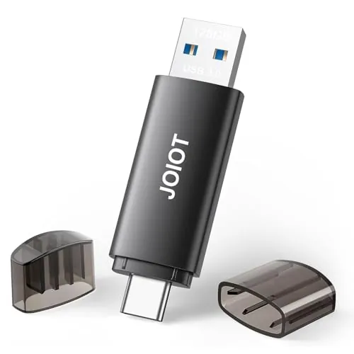 JOIOT 128GB Memoria USB 3.0 Pendrive 2 en 1 USB Tipo C y USB 3.0, Alta Velocidad Memoria USB 128 GB Compatible con PC/Ordenador/Teléfonos Inteligentes Pendrive OTG,Negro