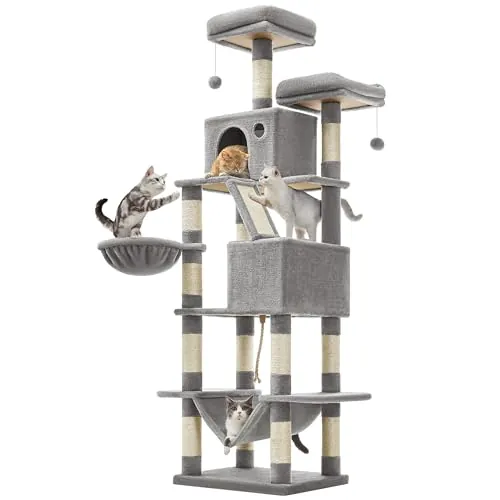 Feandrea Rascador para Gatos Grandes, 203,5 cm de Altura, Multinivel