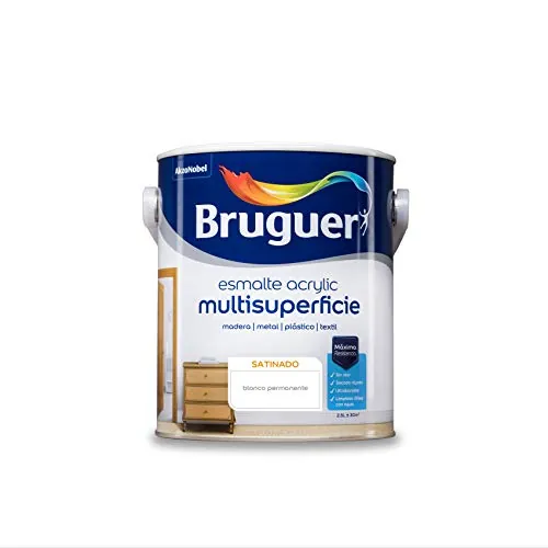 Bruguer Acrylic Multisuperficie Esmalte al agua Satinado Blanco Permanente 2,5 L