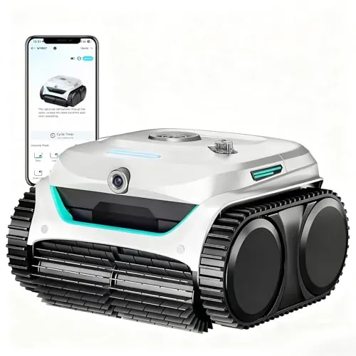 WYBOT (Modelo) Robot Piscina C2 Vision-A inalámbrico con cámara IA, filtración Ultrafina, Alta succión, Limpieza de Fondo/Paredes y línea de Agua, navegación Inteligente – Blanco