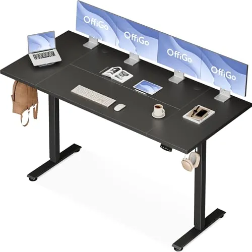 OffiGo Escritorio Elevable, Mesa Elevable Escritorio 180 x 80 cm, Negro