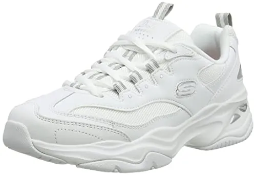 Skechers D'Lites 4.0 Fresh Diva, Zapatillas Mujer, White/Gray, 40 EU