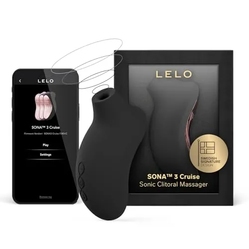 LELO SONA 3 Cruise, Masajeador Sónico Femenino con Aplicación por Bluetooth, Succionador de Clítoris Femenino, Juguetes Eroticos, 12 Modos con Más Potencia y Tecnología de Ondas Sónicas (Black)