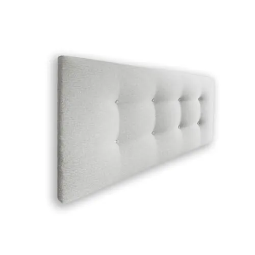 Silcar Home - Cabecero de Cama Carlo 145 Tejido Blanco - Estructura de Madera, Tapizado en Polipiel, Diseño Moderno con Dos hileras Botones, Fácil Instalación - Tela Blanco, 145 cm