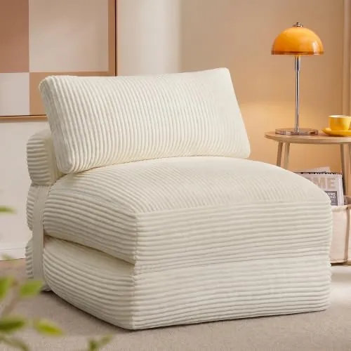 VASAGLE Sofá Cama Plegable, Sillón de Pana con Espuma de Alta Densidad