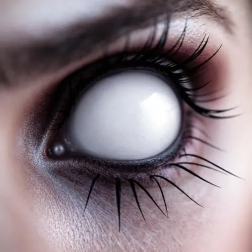 Lentes de contacto de color blanco y lentes de contacto certificados - Lentes de contacto diarios espeluznantes para Halloween y Carnaval - Sin receta - Vampiro y Drácula (blanco)