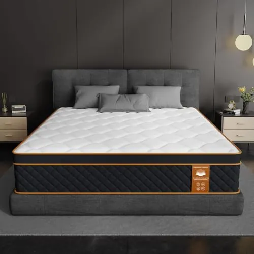 Colchón de 160 x 200 cm, altura de 25 cm, colchón de muelles de 7 zonas, dureza H3, ortopédico y ergonómico, con capa de espuma viscoelástica, certificado Öko-Tex y CertiPUR, desagüe