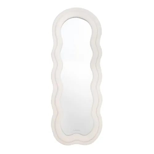 Flamingueo - Espejo de Pie Cuerpo Entero - Marco Tejido Rizo - Forma Irregular - Espejo Pared - Wavy Mirror - Decoracion Habitacion - 160 x 60 x 4 cm