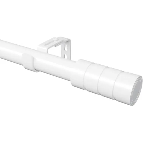 Barra Cortina Blanca Barra de Cortina Extensible Juego de Barra para Cortinas Ajustables para Salón, Dormitorio, Diámetro de 25 mm, 84-150cm(Blanco)