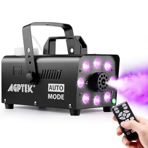 AGPTEK Máquina de Humo 12 Colores Apagado Automático a los 120s sin Líquido
