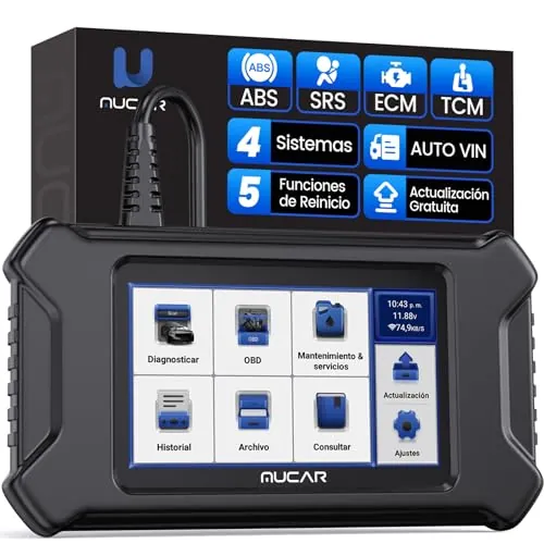 mucar OBD2 Diagnóstico, CS4 Diagnosis Coche Multimarca con 4 Sistemas