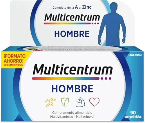 Multicentrum Hombre Multivitamínico Multimineral, Sin Gluten, 90 Comprimidos