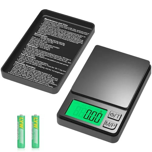 Diyife Mini Balanza Cocina Precisión 0.01g-1kg Portátil para Joyas y Cocina | Función de tara, Pantalla LCD legible, 7 Unidades, Adecuada para Joyas, Medicina, Cocina, Laboratorio, 2 pilas incluidas