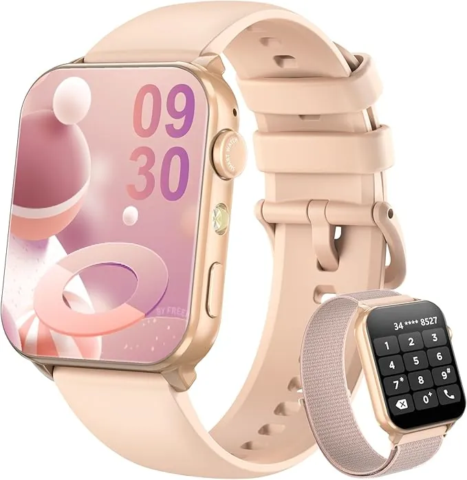 Blackview Reloj Inteligente Mujer - Llamadas Bluetooth y Notificación Mensajes, 1,91" Smartwatch Mujer con Linterna LED, SpO2, Pulsómetro, Sueño, Podómetro, Pulsera Actividad con 100 Modos Deportivos