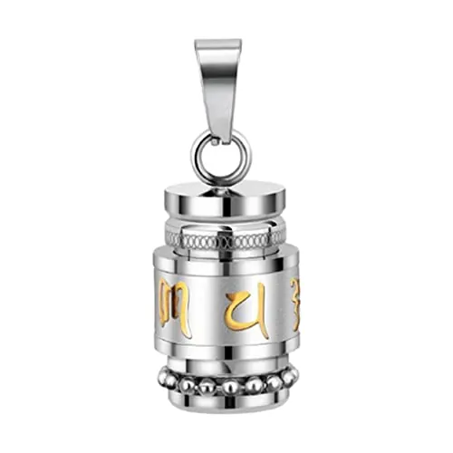 Nishiyuenyi Colgante Budista Shurangama Adorno Budista de Acero Titanio Colgante Collares Accesorio Joya Adecuado para Protección Y E, plata, tal como se describe