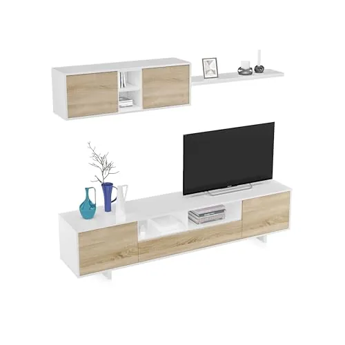 Habitdesign Mueble Salón Belus Estilo Nórdico 200x41 cm