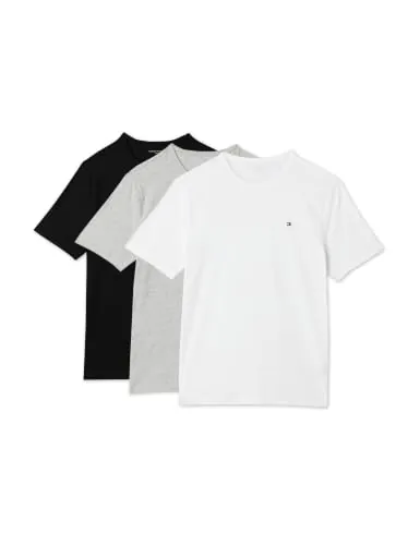 Tommy Hilfiger 3p SS tee Um0um03870 Camiseta S/S, Multicolor (Gris Jaspeado/Negro/Blanco), M Hombre