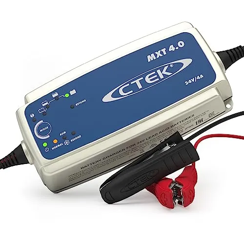 CTEK MXT 4.0 Cargador De Batería 24V De 8 Pasos para Baterías Pequeñas De 24V En Vehículos Comerciales, Sillas De Ruedas Y Limpiadoras Industriales, Modo De Reacondicionamiento Y AGM