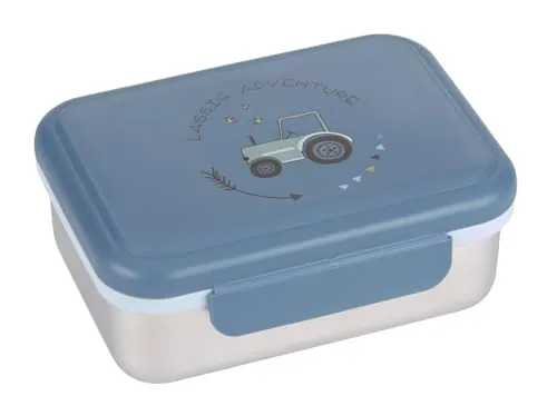 LÄSSIG Fiambrera para niños de acero inoxidable Fiambrera para el desayuno sostenible para el jardín de infancia/Lunchbox Adventure Tractor