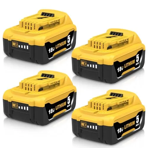 4pcs 5000mAh Recambio para Dewalt batería 18V DCB180 DCB181 DCB182 DCB184 DCB200 DCB201 DCB204 con indicador LED