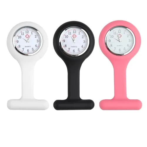 Reloj de Bolsillo de Silicona con Broche, Reloj de Enfermera de Bolsillo para Enfermera, adecuado para enfermeras y otros profesionales de la salud,preciso y fácil de leer,fácil de transportar