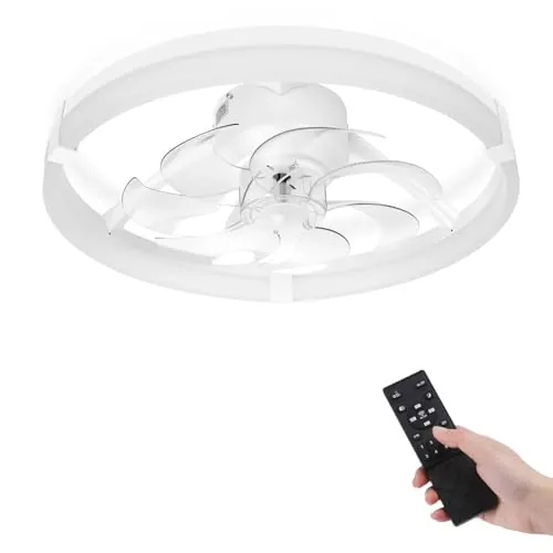 Aigostar ventilador de techo con Luz y Mando a Distancia, Lampara Techo Ventilador Silencioso con Temporizador y Luz Nocturna, 6 Velocidades, LED Dimmerabile, Velocidades para Salón Dormitorio