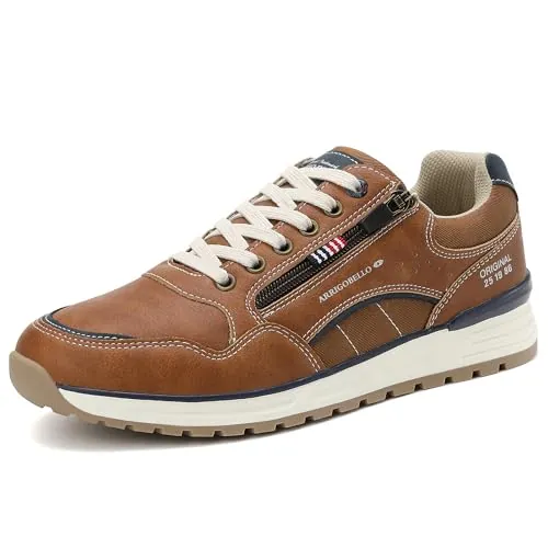 ARRIGO BELLO Zapatillas Hombre Zapatos Vestir Casual Deportivas Transpirables Gimnasio Correr Sneakers Talla 41-46(B Marrón,Numeric_42)