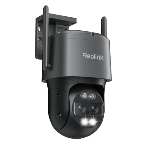 Reolink 4K Wi-Fi 6 PTZ Camara Vigilancia WiFi Exterior con Doble Lente, Zoom Híbrido 6X, Detección de Personas/Vehículos/Animales, Seguimiento Automático, Visión Nocturna en Color, TrackMix WiFi Gris