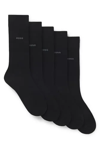 BOSS 5P RS Uni Color CC Calcetines Hombre, Black1, 39-42 (Pack de 5)