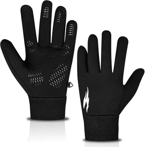 WFX - Guantes térmicos de Invierno a Prueba de Viento para Correr, Pantalla táctil, Guantes de Silicona Antideslizantes para Hombres y Mujeres, puños elásticos para Conducir