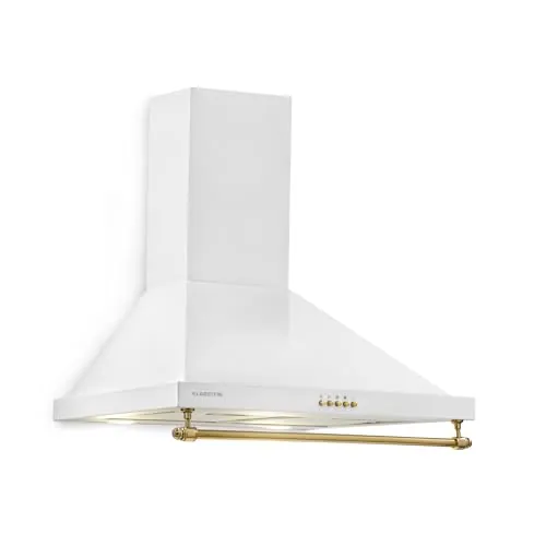 Klarstein Montblanc - Campana extractora 60 cm de pared cocina, 3 niveles, Extracción hasta 610 m³/h, Potencia 165W, Juego montaje incluido, Extractor con salida de aire, Filtro aluminio, LED, Blanco