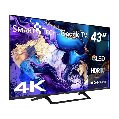 Smart Tech 43QG06V, 43" (109 cm) 4K UHD-QLED TV, Bluetooth y Triple sintonizador, Smart TV