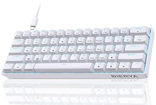 Dierya DK61SE Teclado Gaming 60%, QWERTY US, Switch Red, Blanco