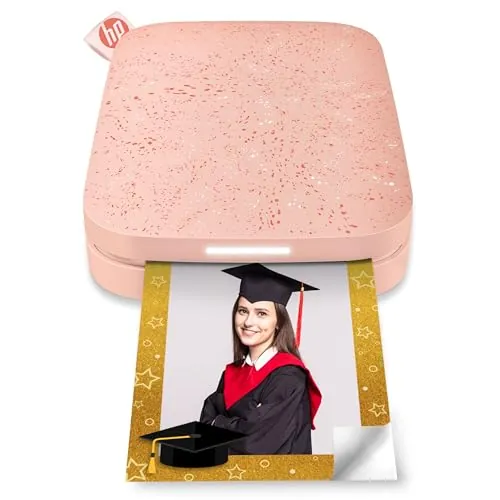 HP Sprocket 2x3 (5,1 x 7,5 cm) Impresora fotográfica instantánea para Smartphones, Impresora móvil portátil a Color e inalámbrica, Fotos Zink con Reverso Adhesivo, Color Rosa.