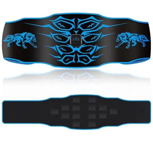 Electroestimulador Abdominal – Cinturón de entrenamiento abdominal lavable , 8 modos, 30 niveles , dispositivo de fitness portátil recargable , Adecuado para el hogar, la oficina, hombres y mujeres