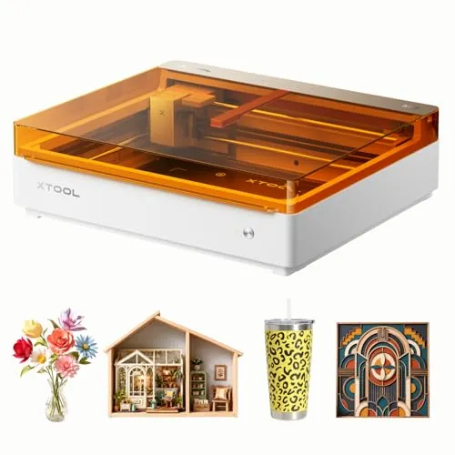 xTool M2 Grabadora Láser 10W con Doble Cámara Integrada, Máquina de Grabado Láser Cerrada Clase 1 per Acrílico, Madera, Cuero y Contrachapado, Máquina de Manualidades DIY para Principiantes