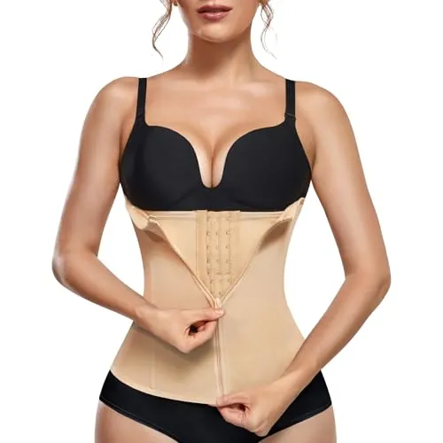 KUMAYES Fajas Reductoras Mujer Waist Trainer Cintura Faja Postparto Corset Cinturón Abdomen Faja Colombiana Corsé Moldeadora (Color, X-Large)